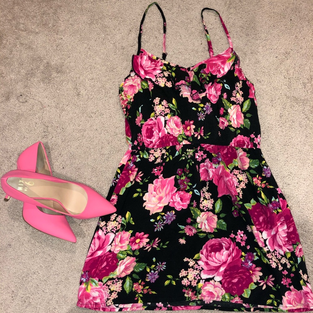 Black floral dress